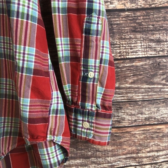 Ralph Lauren Men Blake Red Multicolor Plaid Button Shirt Pony Long Sleeve Large - Picture 4 of 9